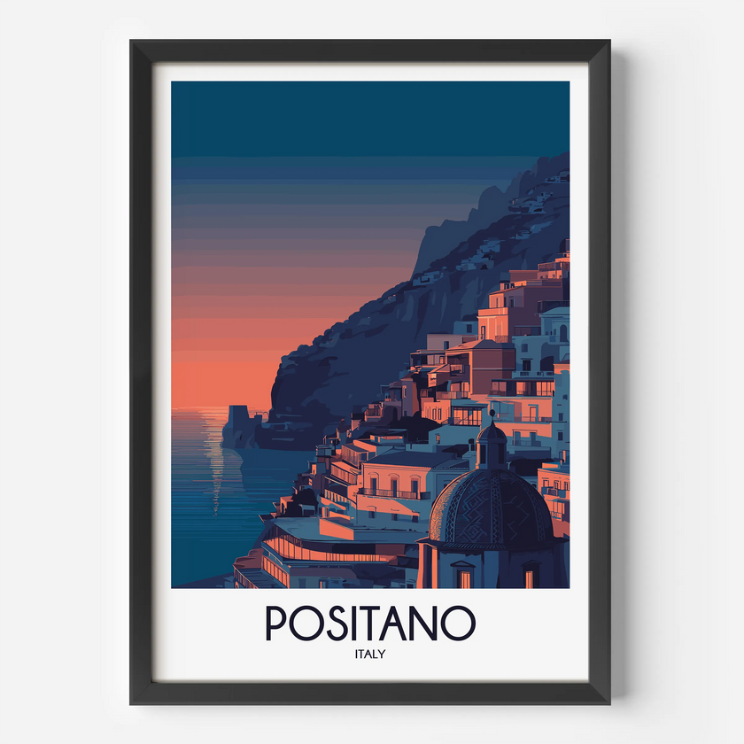 Positano Scenic Landscape Art