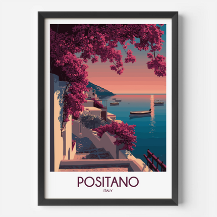 Positano Scenic Landscape Art