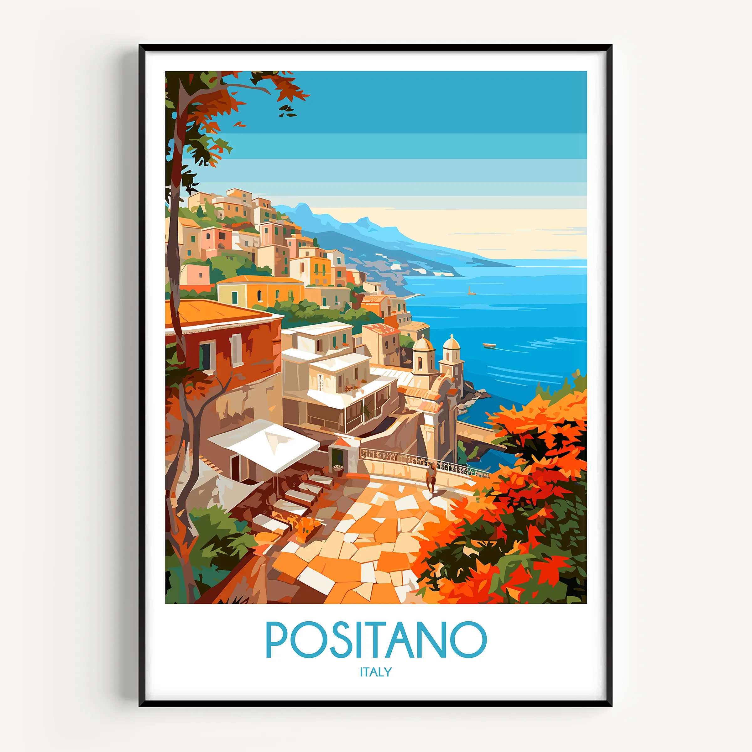 Positano Vintage Style Print