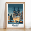 Prague Retro Travel Illustration