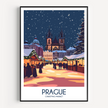 Prague Retro Travel Illustration