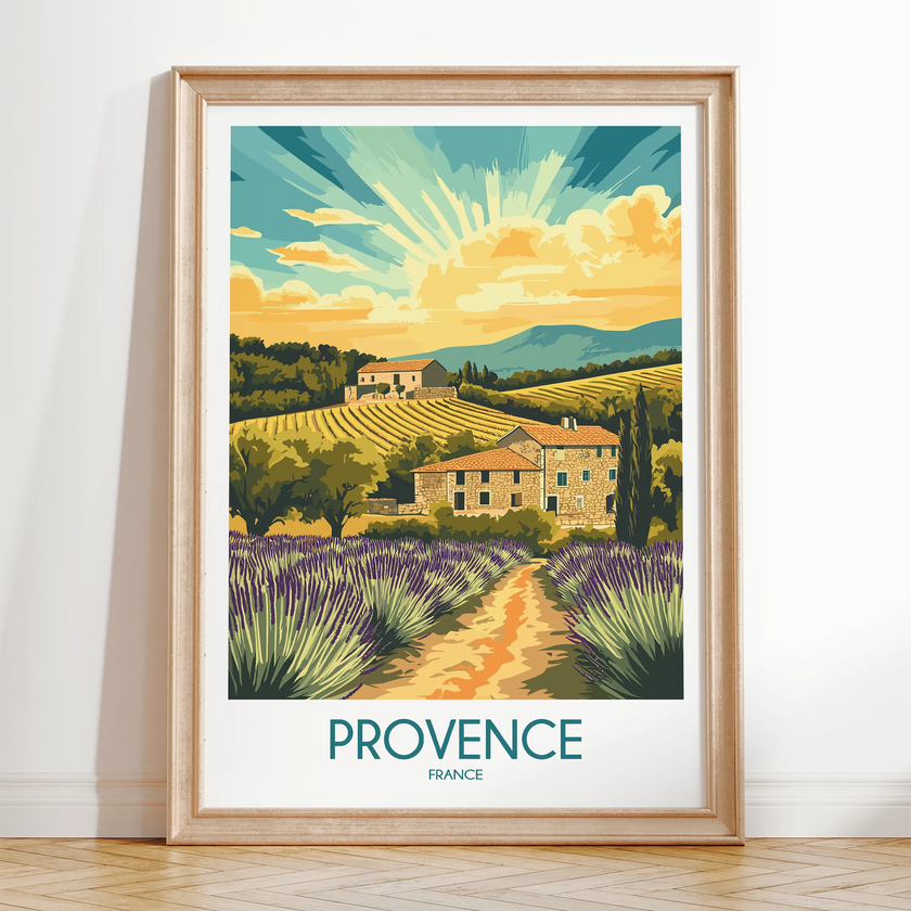 Provence Retro Travel Illustration