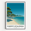 Puerto Pollensa Retro Travel Illustration
