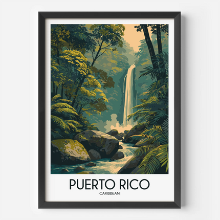 Puerto Rico Modern Travel Poster