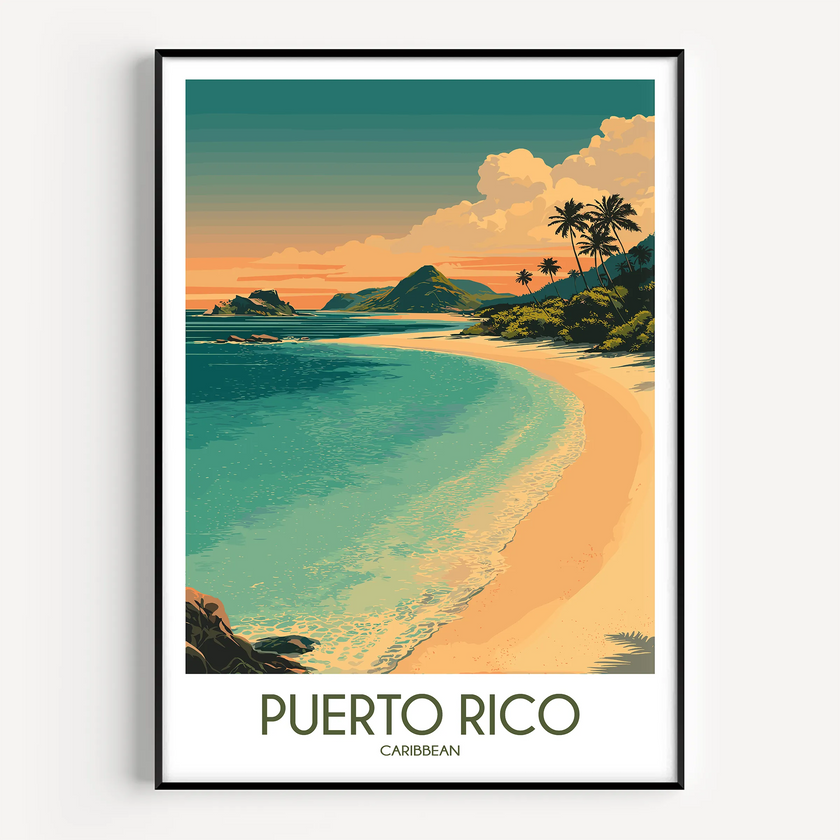Puerto Rico Modern Travel Poster
