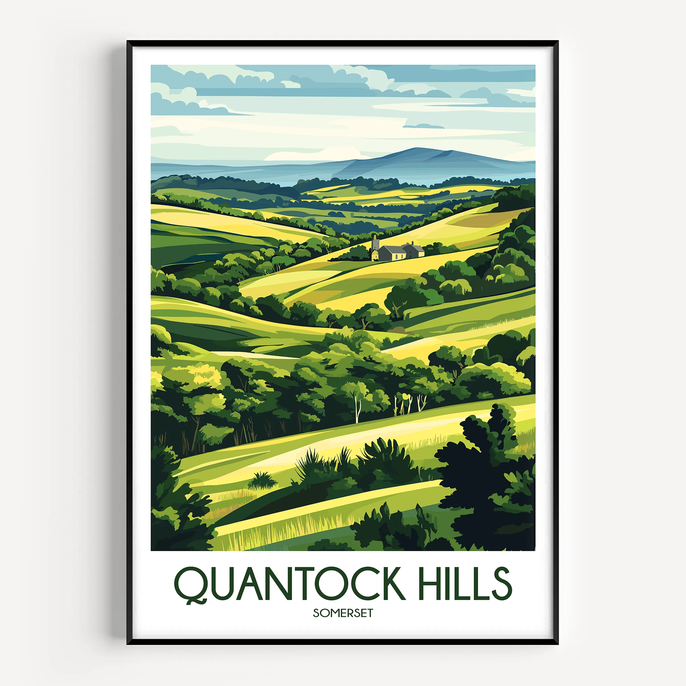 Quantock Hills Modern Travel Poster
