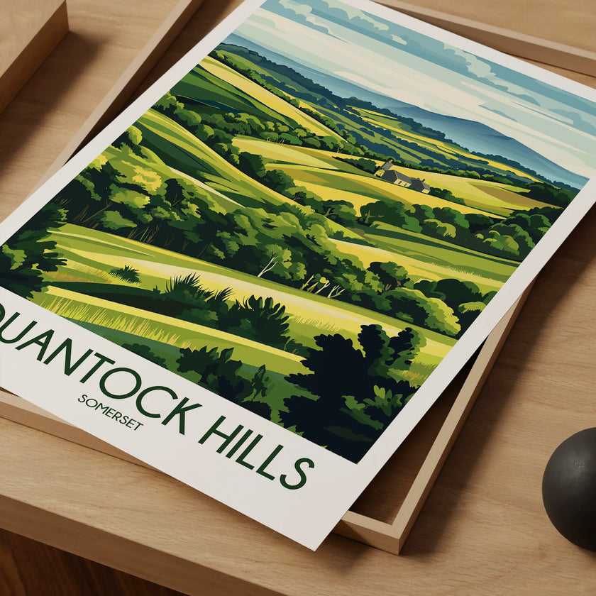 Quantock Hills Vintage Style Print