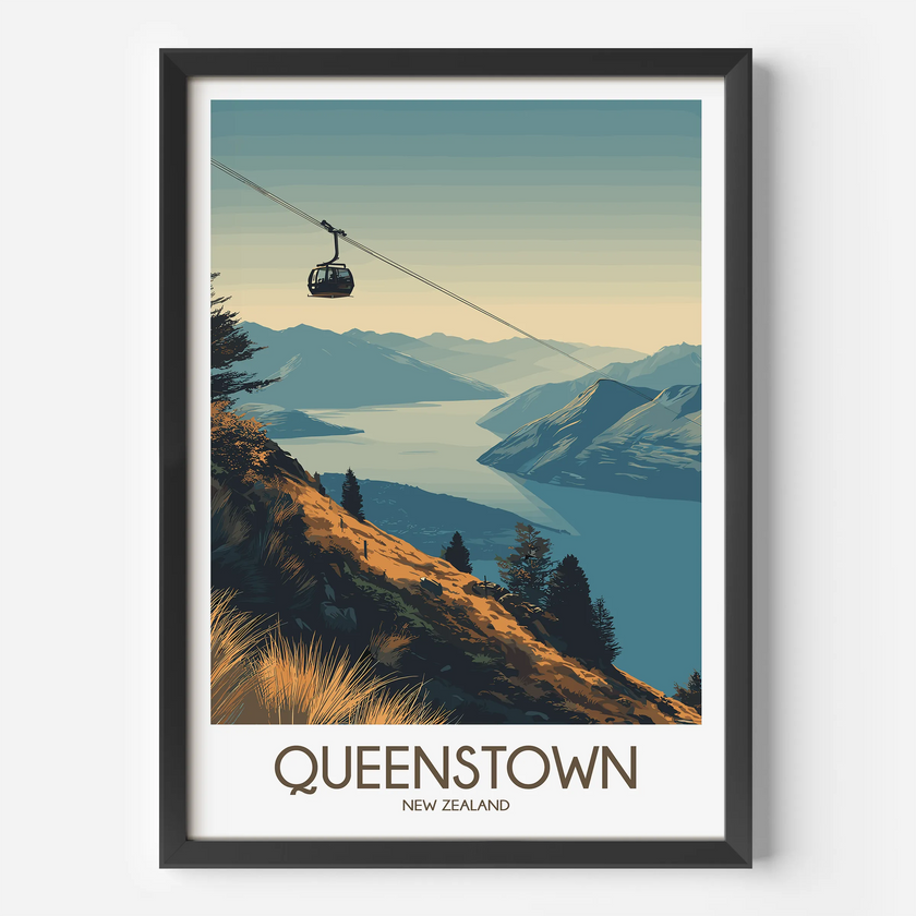 Queenstown Modern Travel Poster