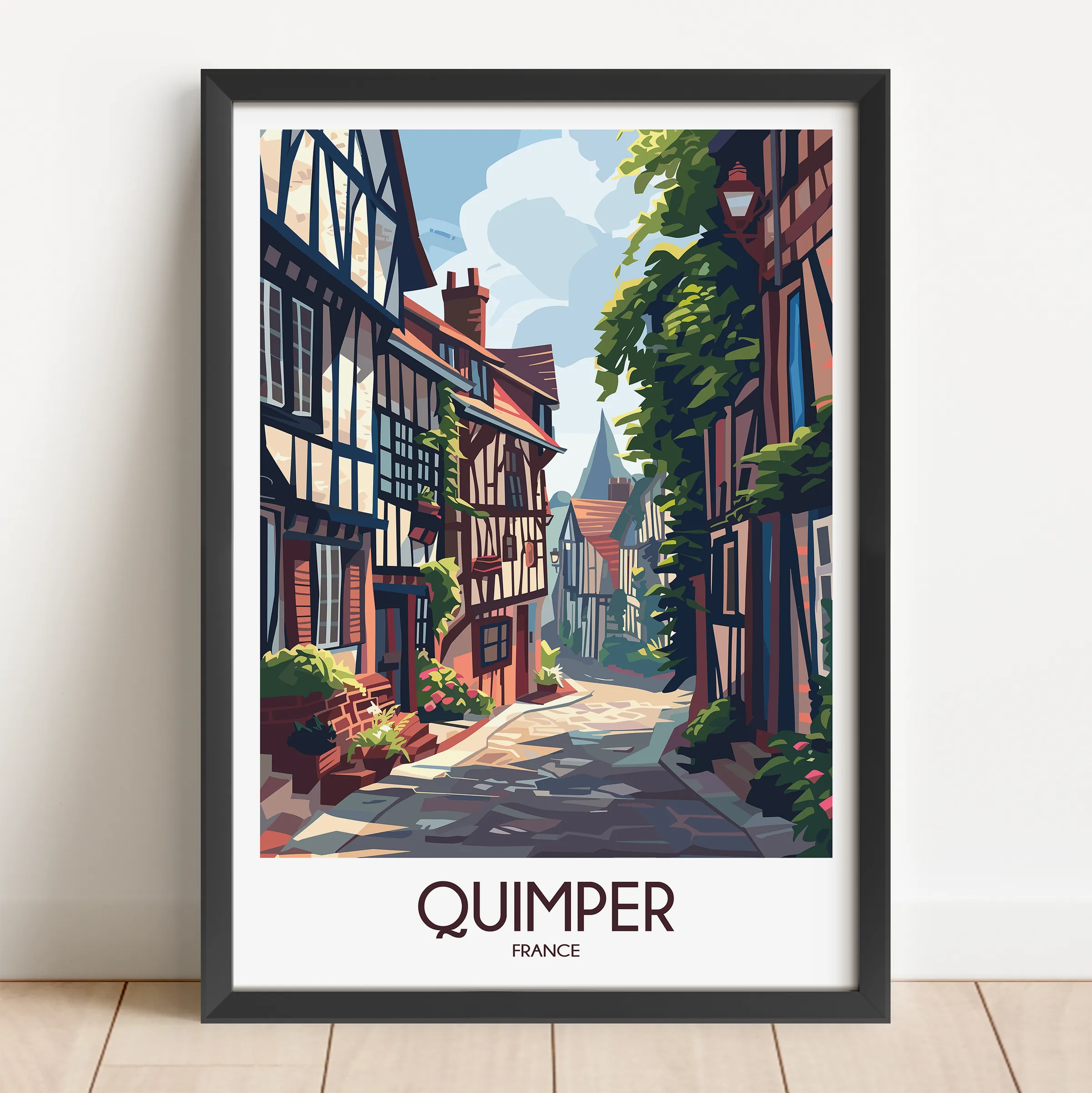 Quimper Retro Travel Illustration