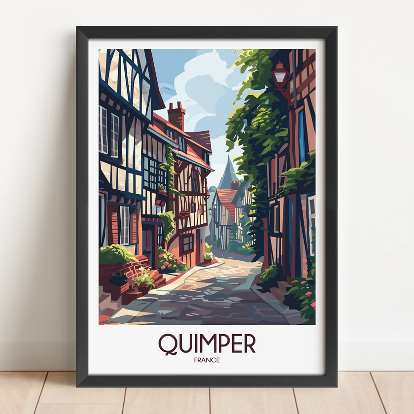 Quimper Retro Travel Illustration