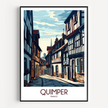 Quimper Retro Travel Illustration