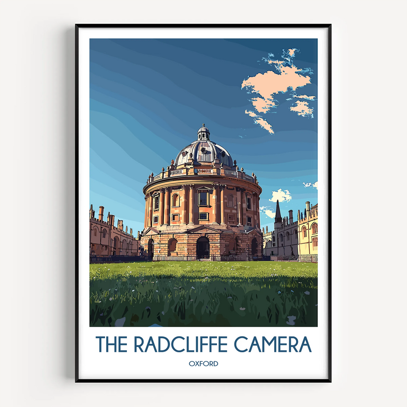 Radcliffe Camera Retro Travel Illustration