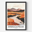 Rannoch Moor Retro Travel Illustration