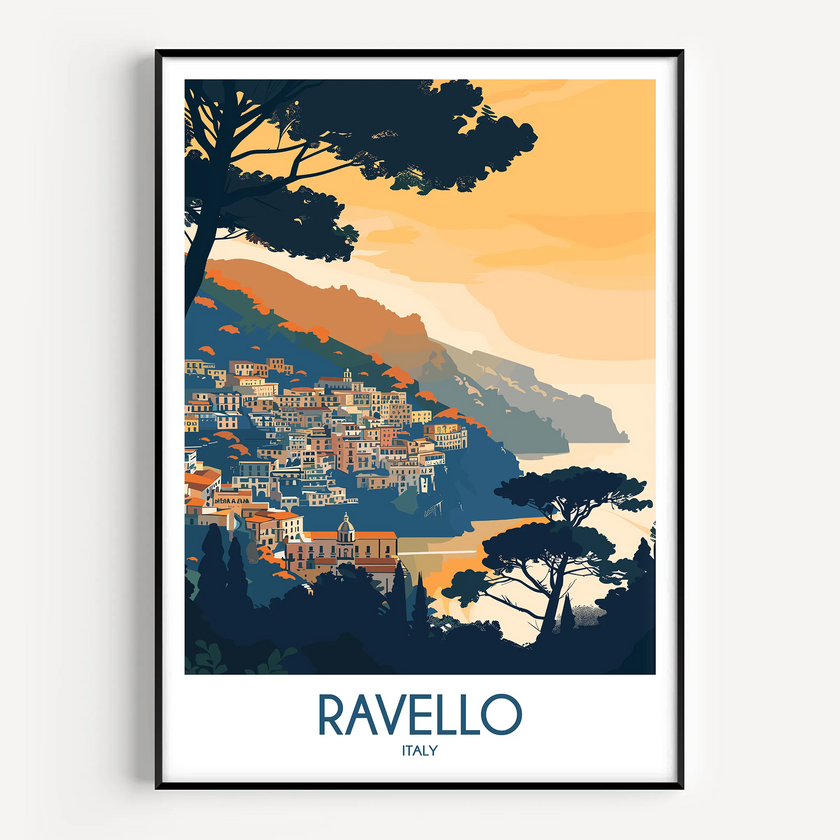 Ravello Retro Travel Illustration