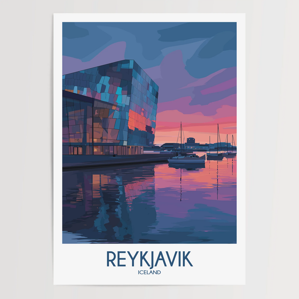 Reykjavik Modern Travel Poster