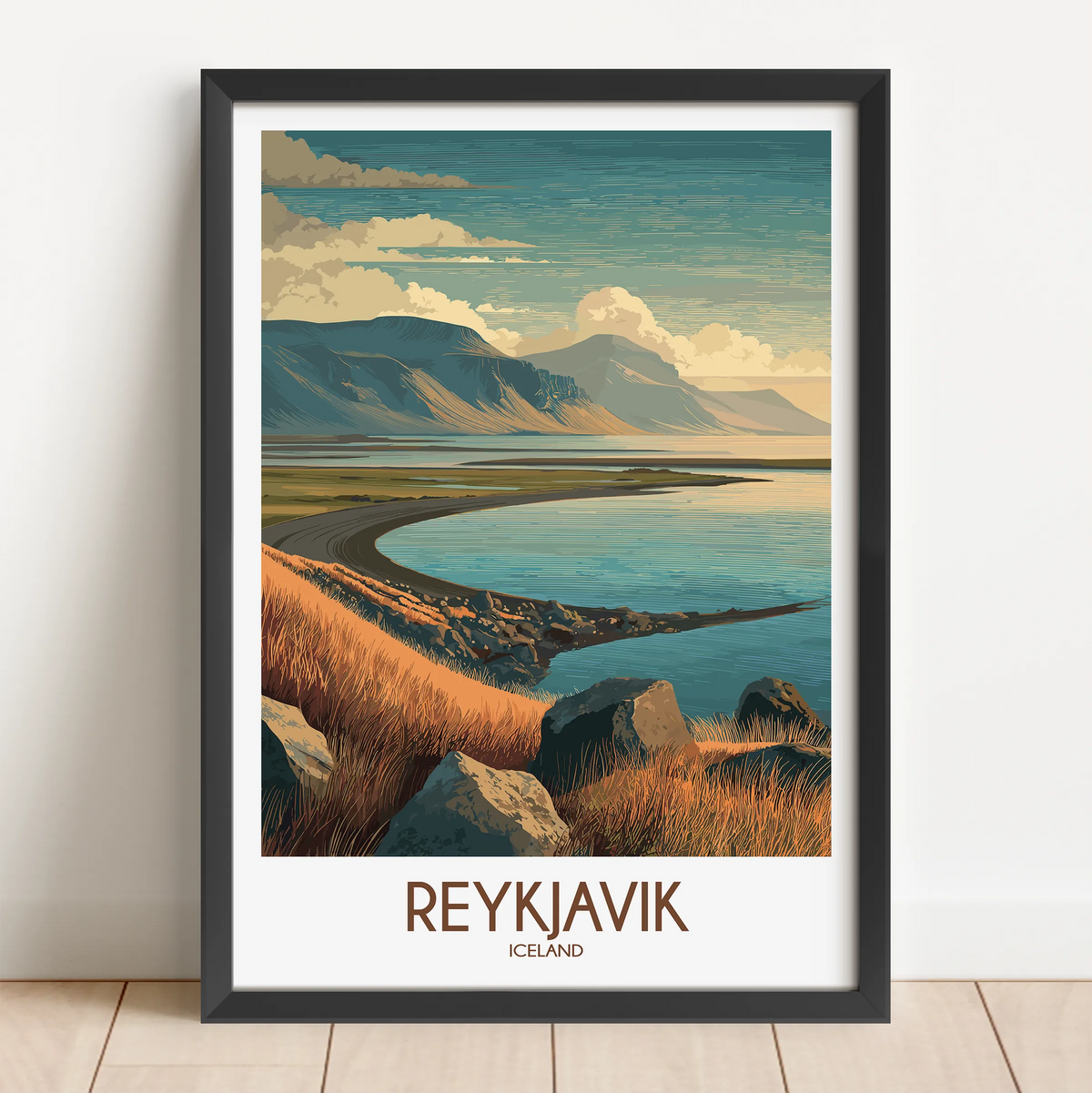 Reykjavik Modern Travel Poster