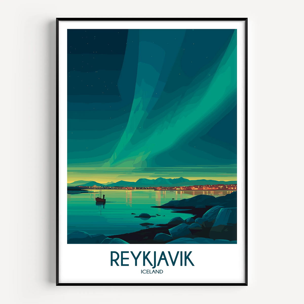 Reykjavik Modern Travel Poster