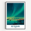 Reykjavik Modern Travel Poster