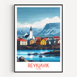Reykjavik Modern Travel Poster