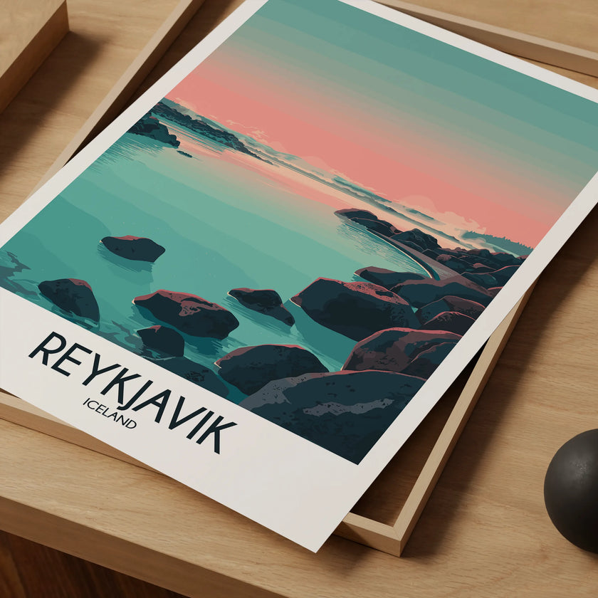 Reykjavik Retro Travel Illustration