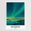Reykjavik Retro Travel Illustration