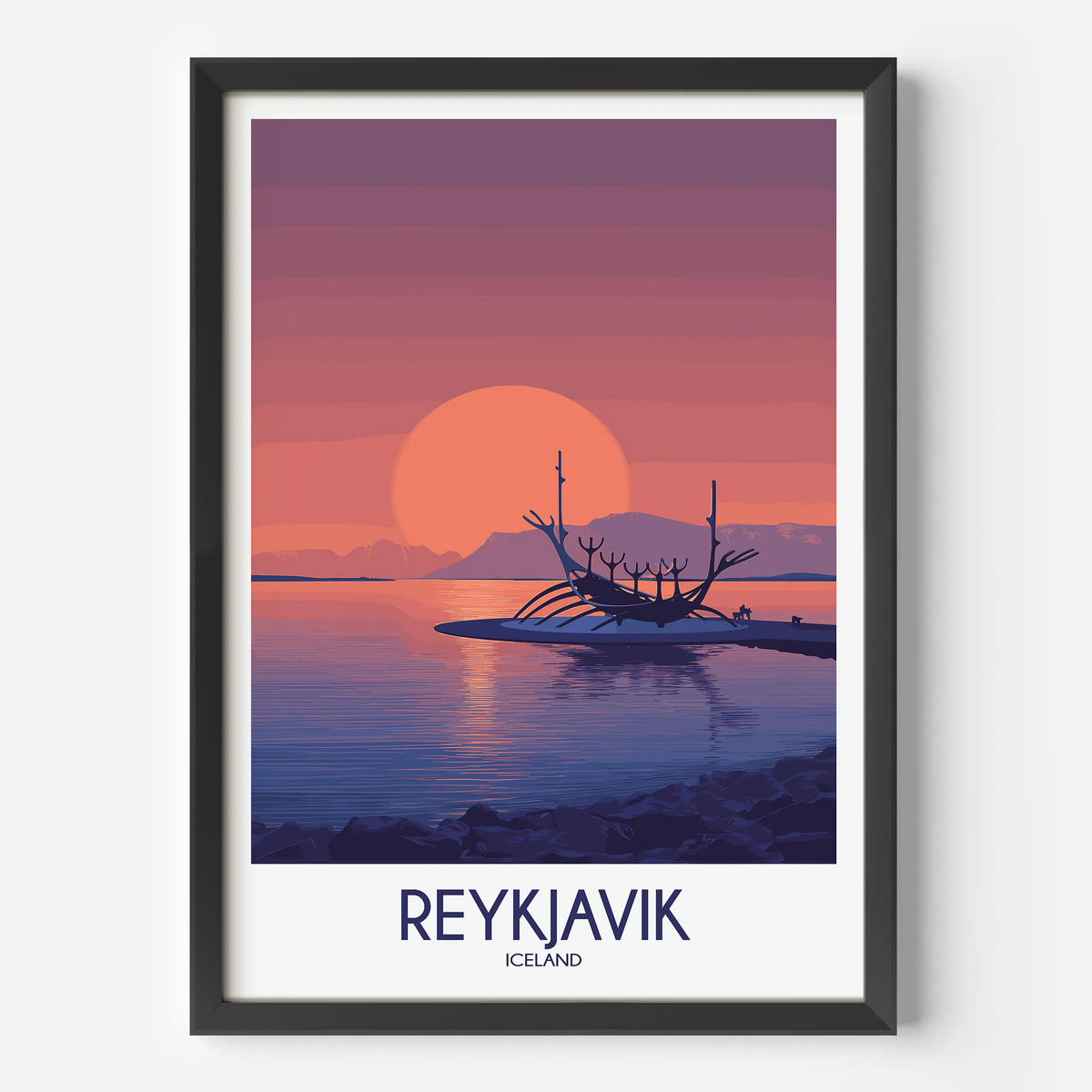 Reykjavik Retro Travel Illustration