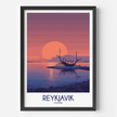 Reykjavik Retro Travel Illustration