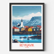 Reykjavik Retro Travel Illustration