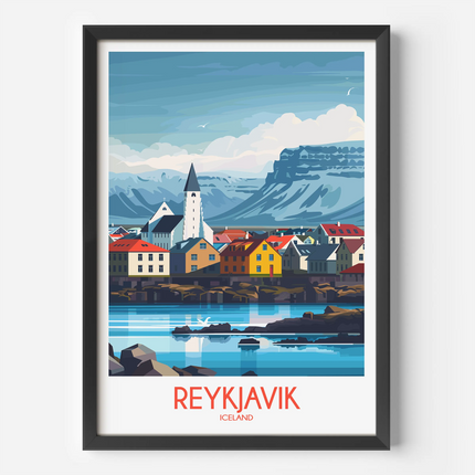 Reykjavik Retro Travel Illustration