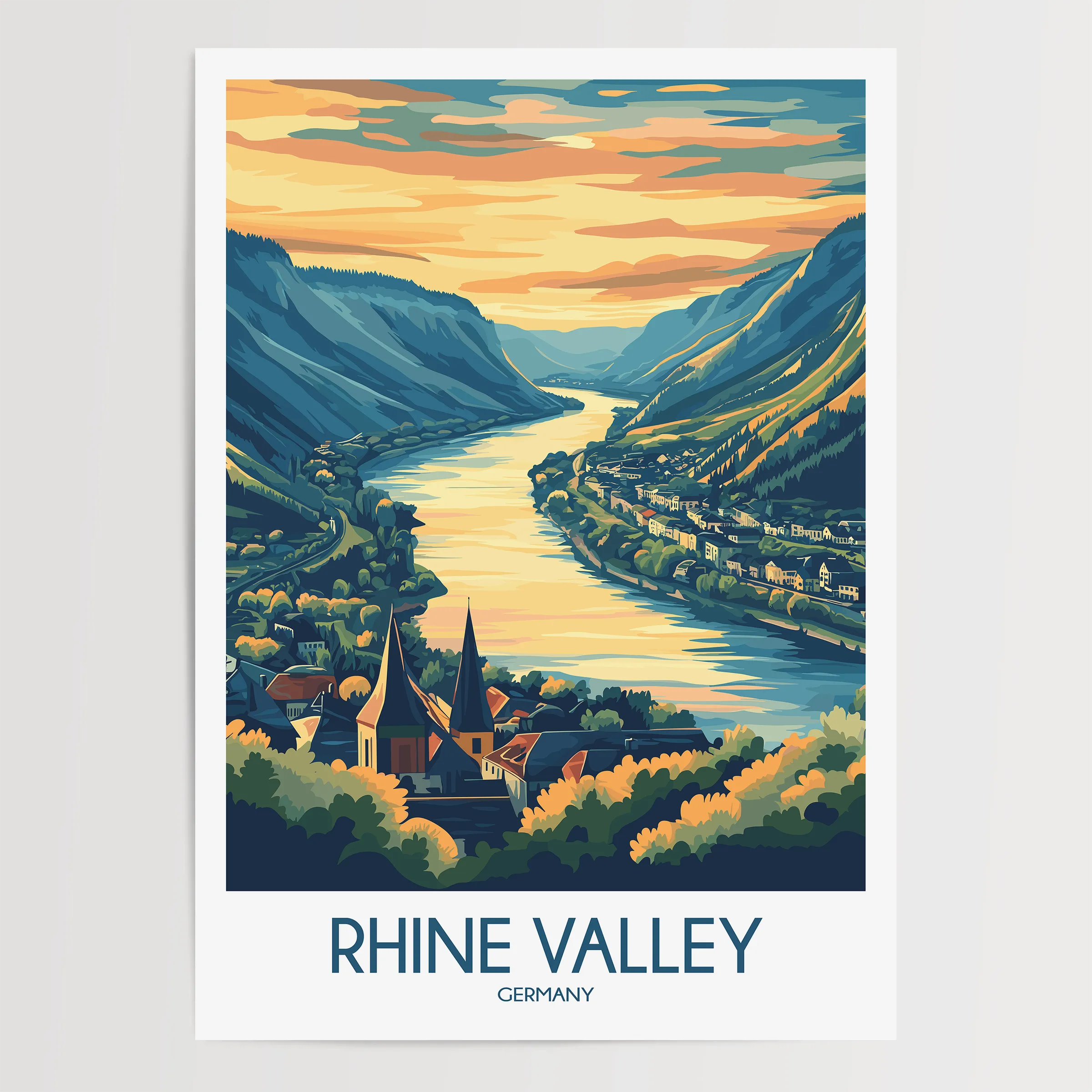 Rhine Valley Destination Art Gift