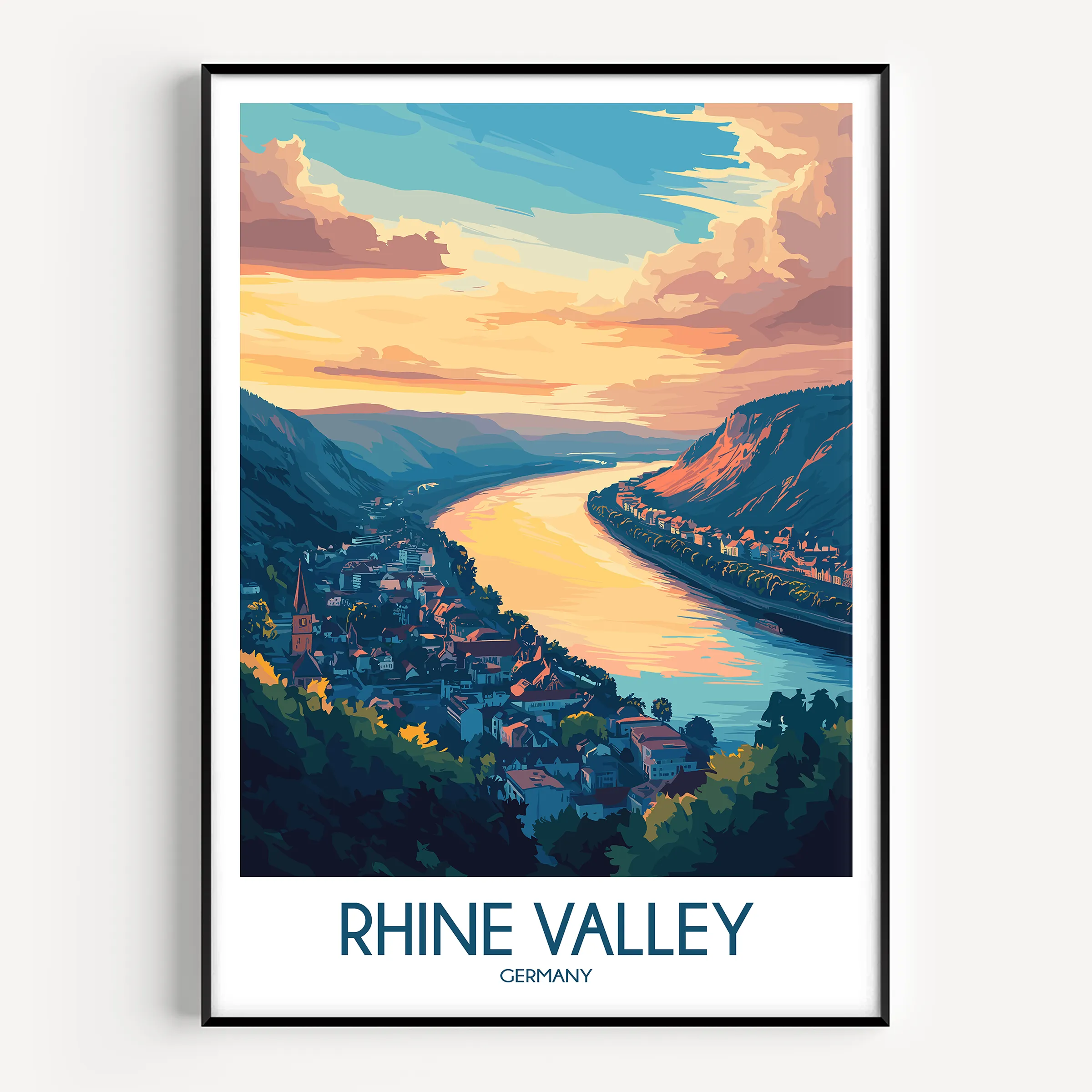 Rhine Valley Minimalist Wall Art