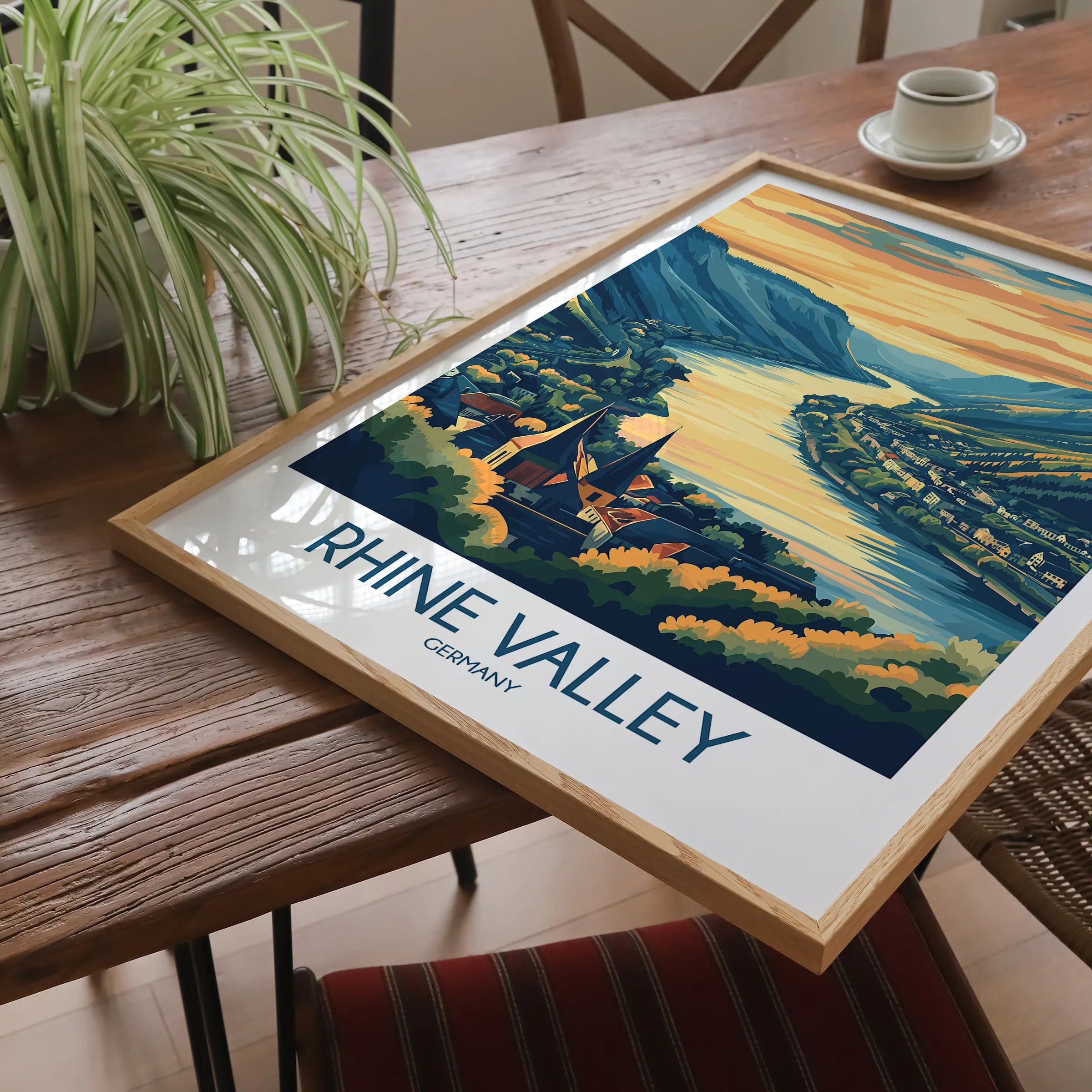 Rhine Valley Modern Travel Poster