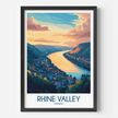 Rhine Valley Modern Travel Poster