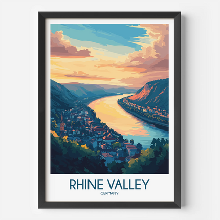 Rhine Valley Modern Travel Poster