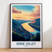 Rhine Valley Scenic Landscape Art