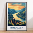 Rhine Valley Scenic Landscape Art