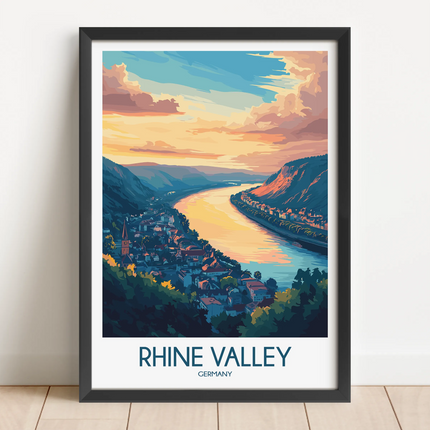 Rhine Valley Vintage Style Print
