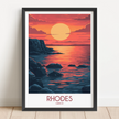 Rhodes Retro Travel Illustration