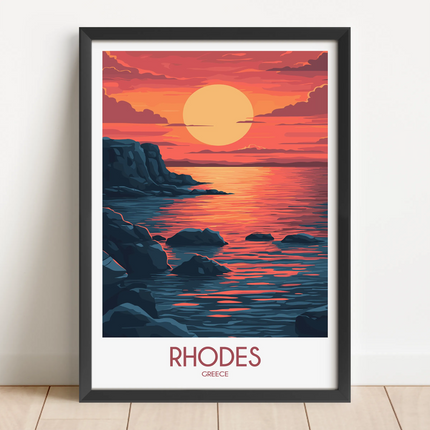 Rhodes Retro Travel Illustration