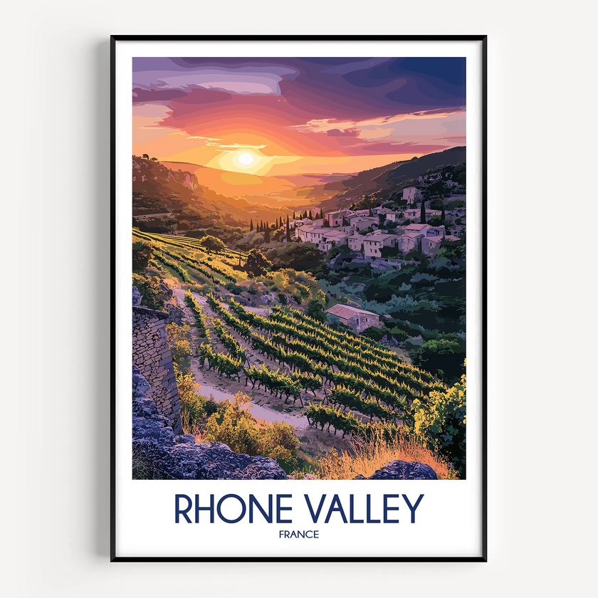 Rhone Valley Modern Travel Poster