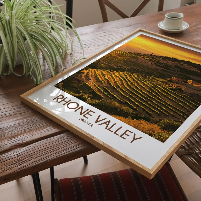 Rhone Valley Retro Travel Illustration