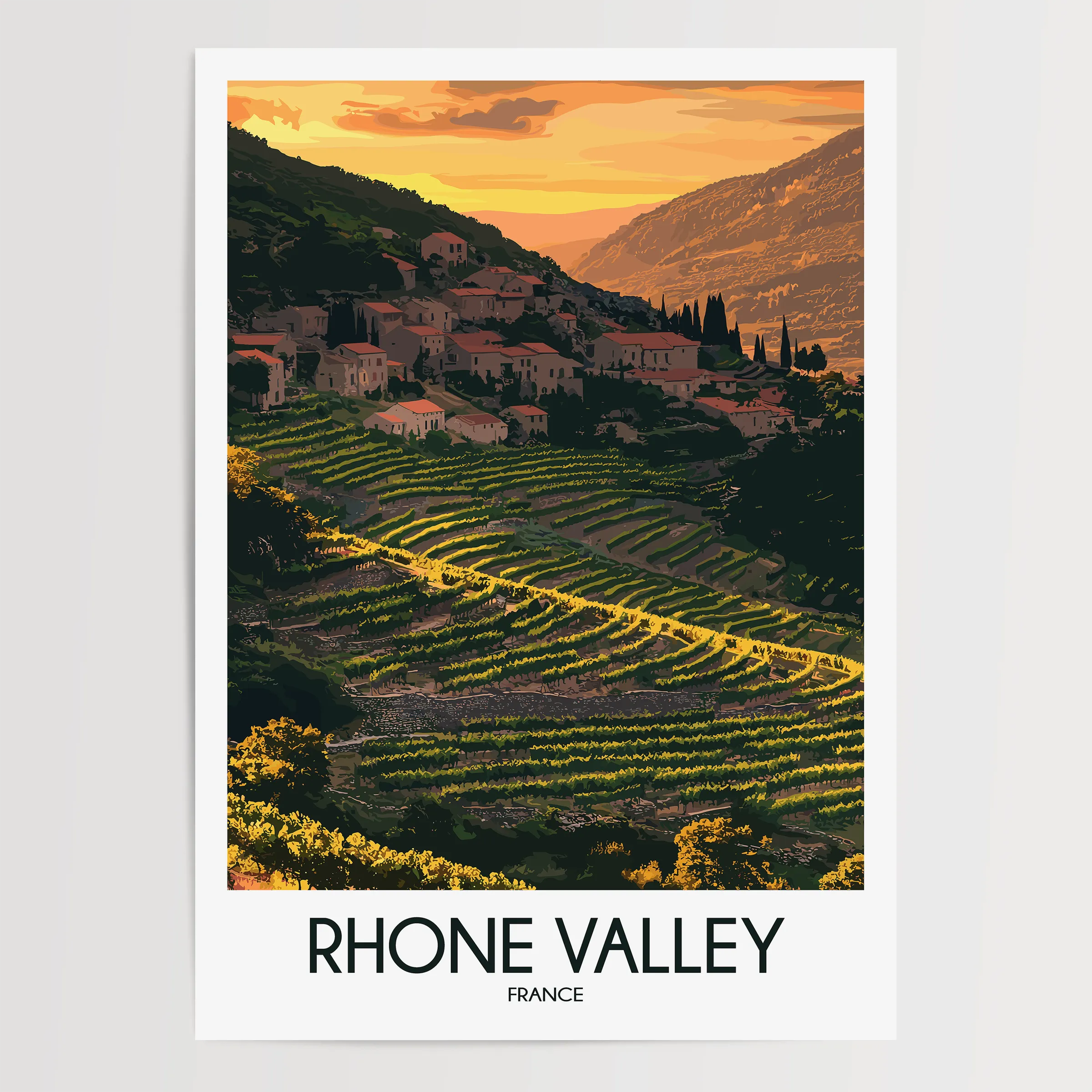 Rhone Valley Scenic Landscape Art