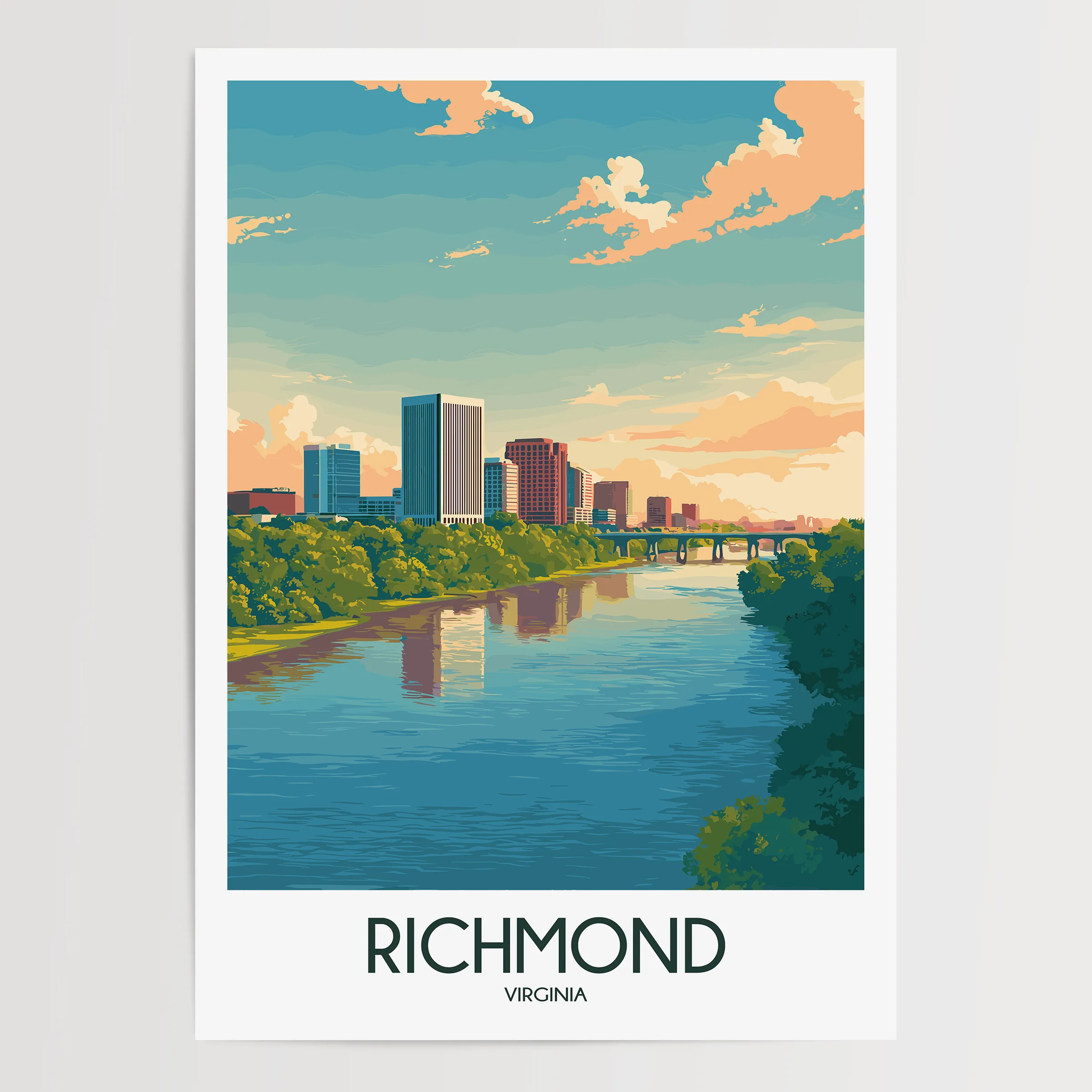 Richmond Retro Travel Illustration