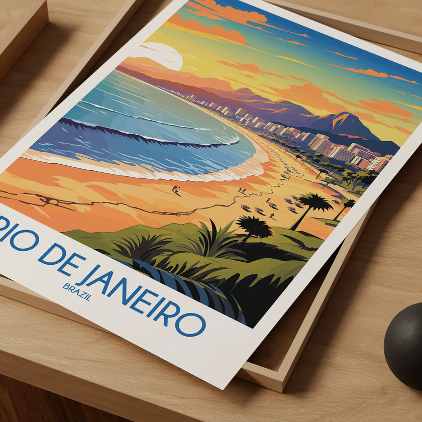 Rio De Janeiro Retro Travel Illustration