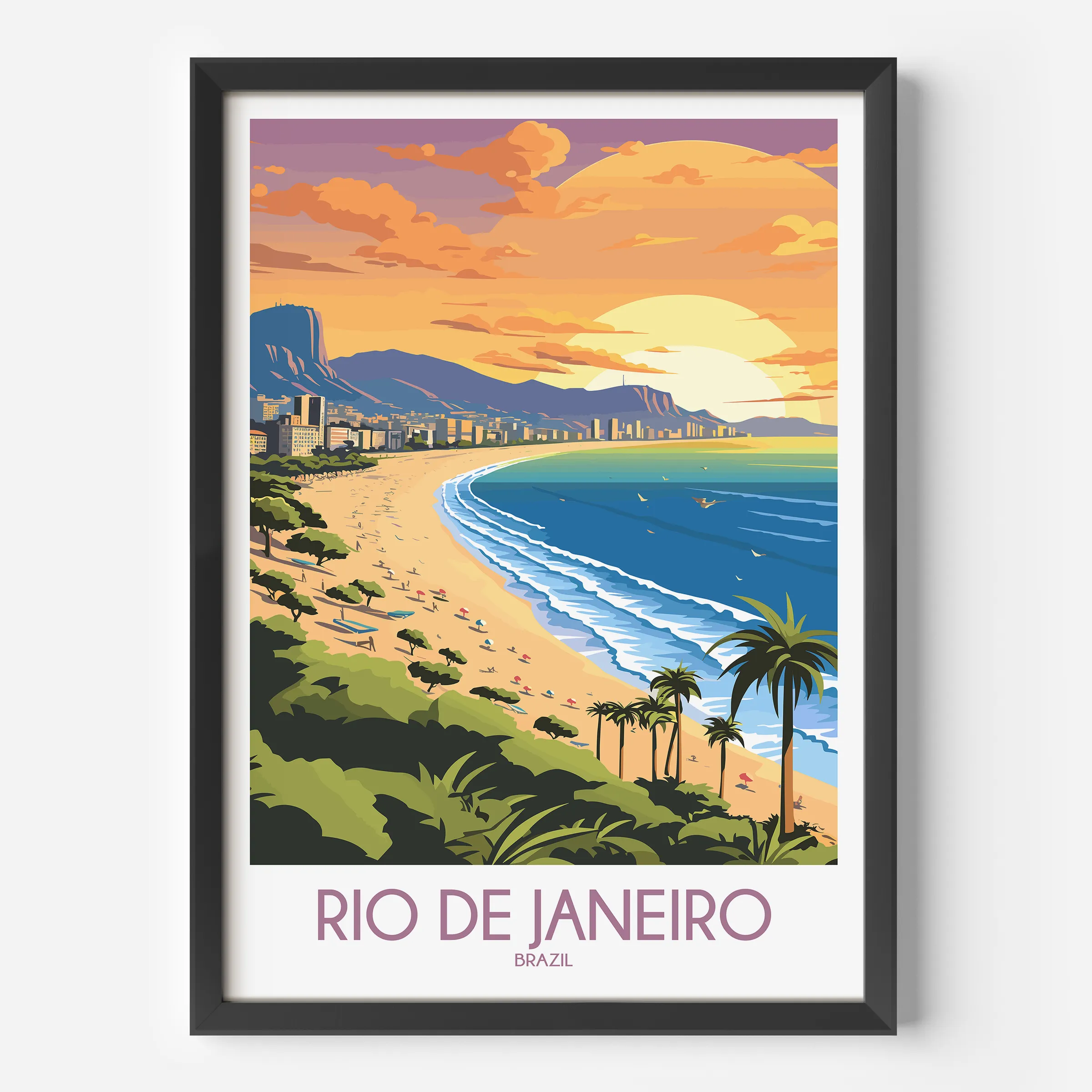 Rio De Janeiro Retro Travel Illustration