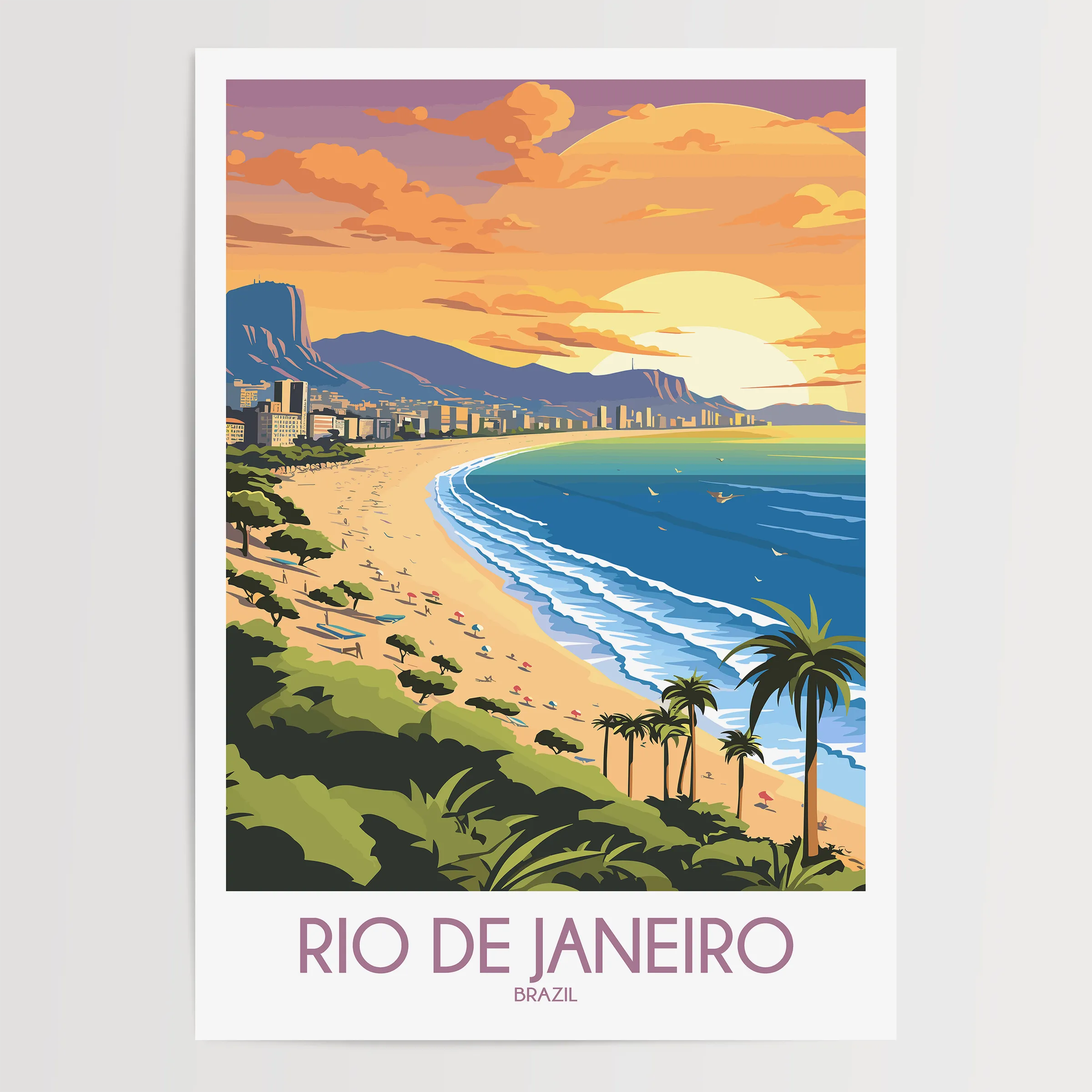 Rio De Janeiro Vintage Style Print