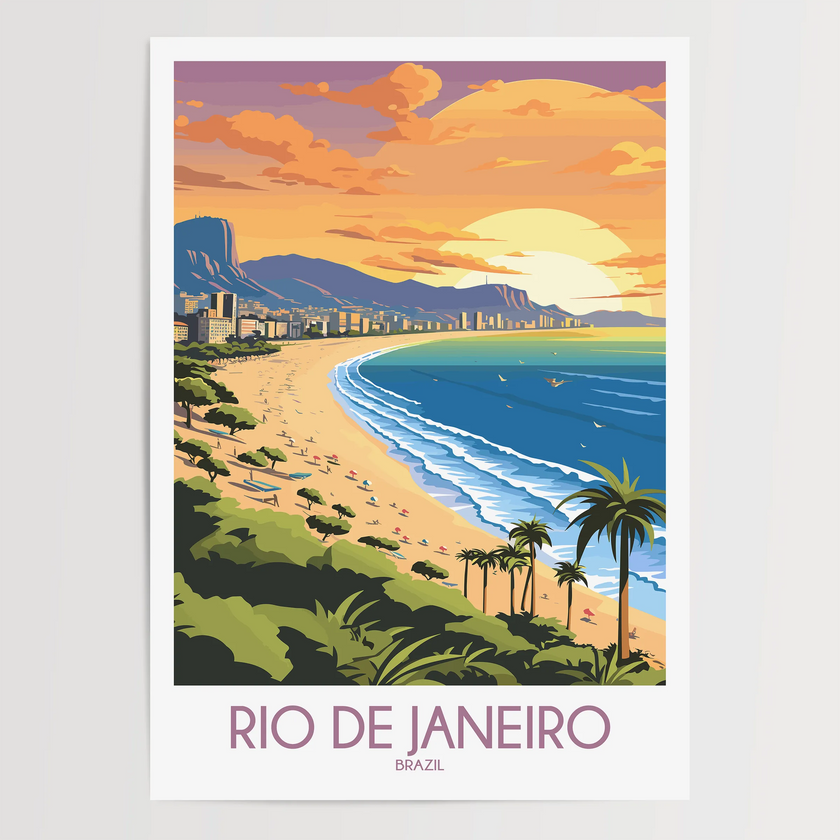 Rio De Janeiro Vintage Style Print