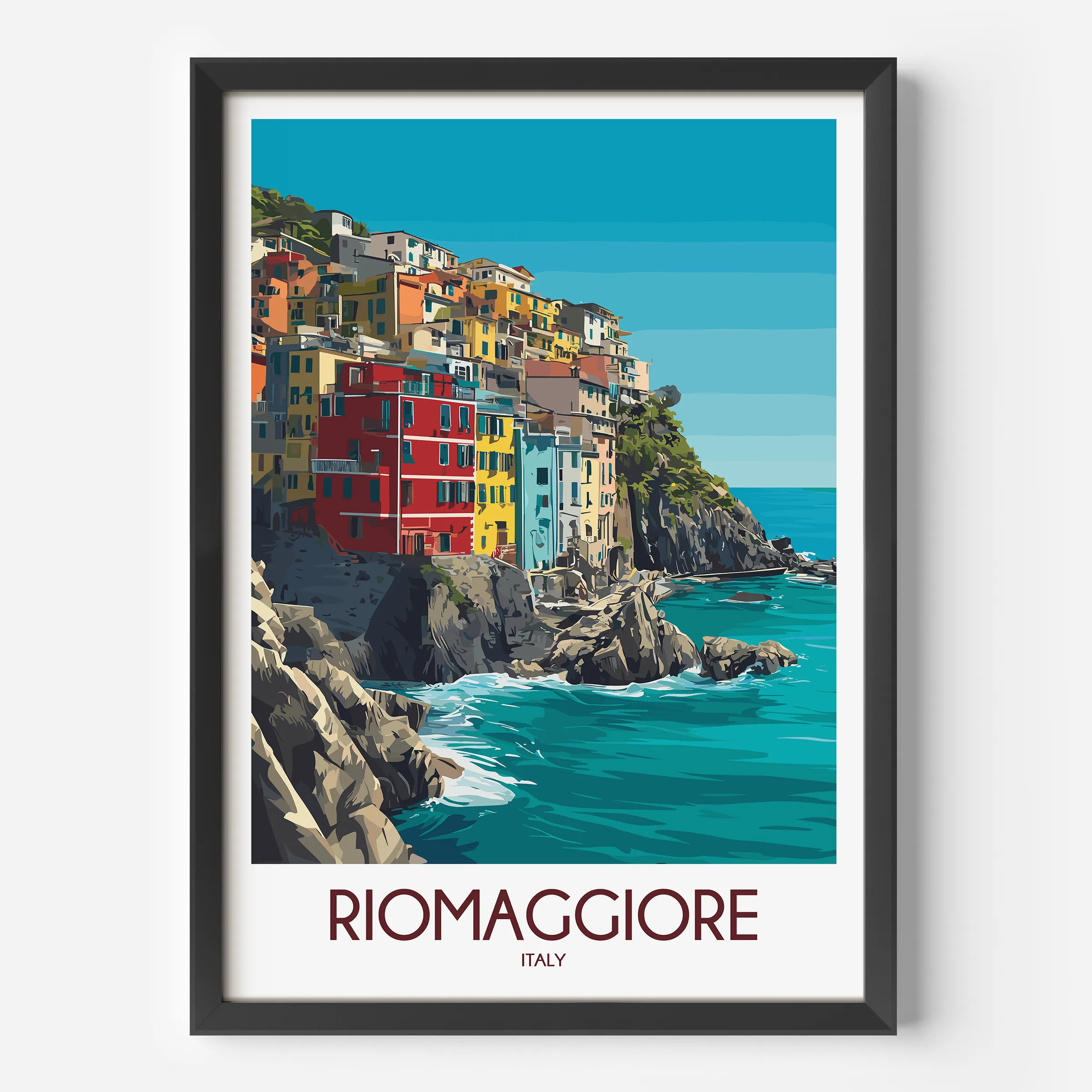 Riomaggiore Retro Travel Illustration