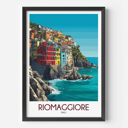 Riomaggiore Retro Travel Illustration