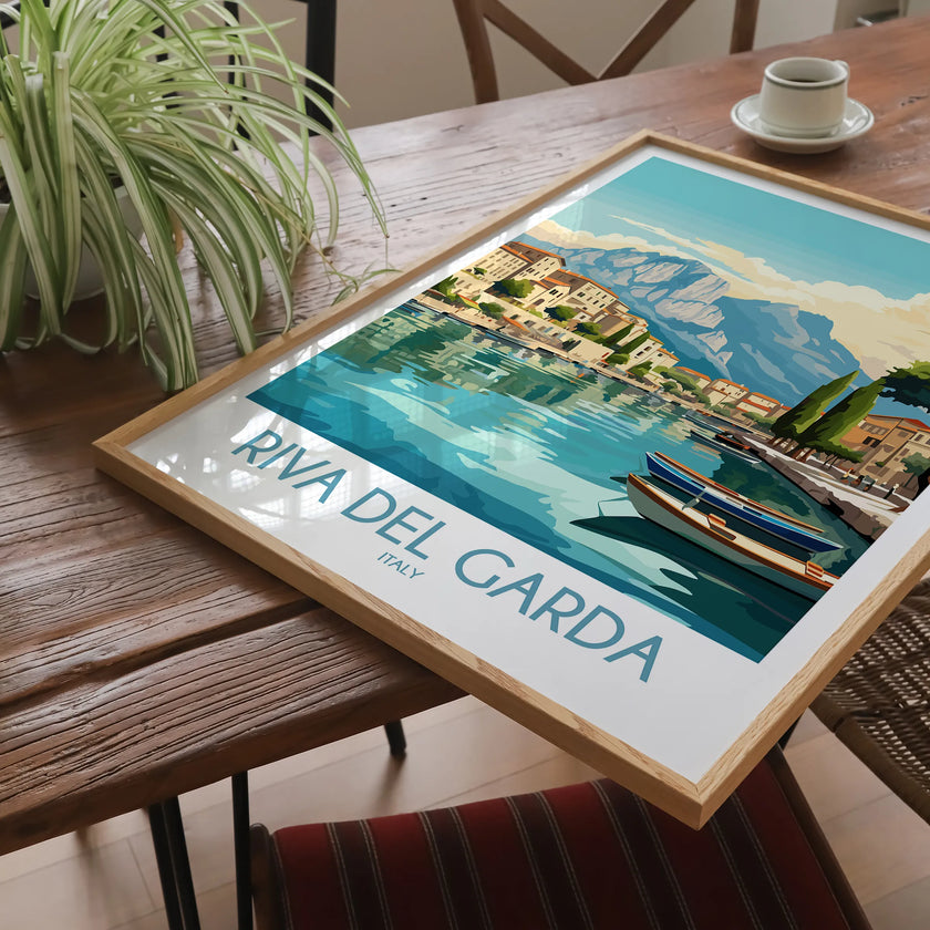 Riva Del Garda Retro Travel Illustration